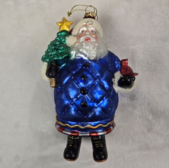 Santa Christmas Ornaments Mercury Glass - Picture 1 of 6